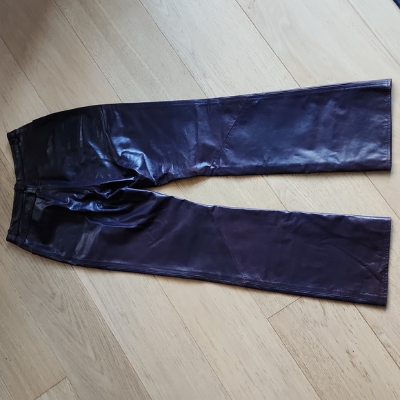 Vintage Elements by Vakko Leather Pants in Aubergine - Picture 2 of 15